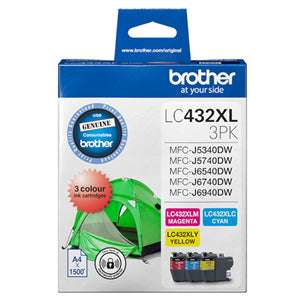 Brother LC 432 XL 3 Colour High Yield Value Pack