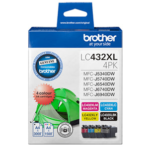 Brother LC 432 XL Black & Colour High Yield Value Pack